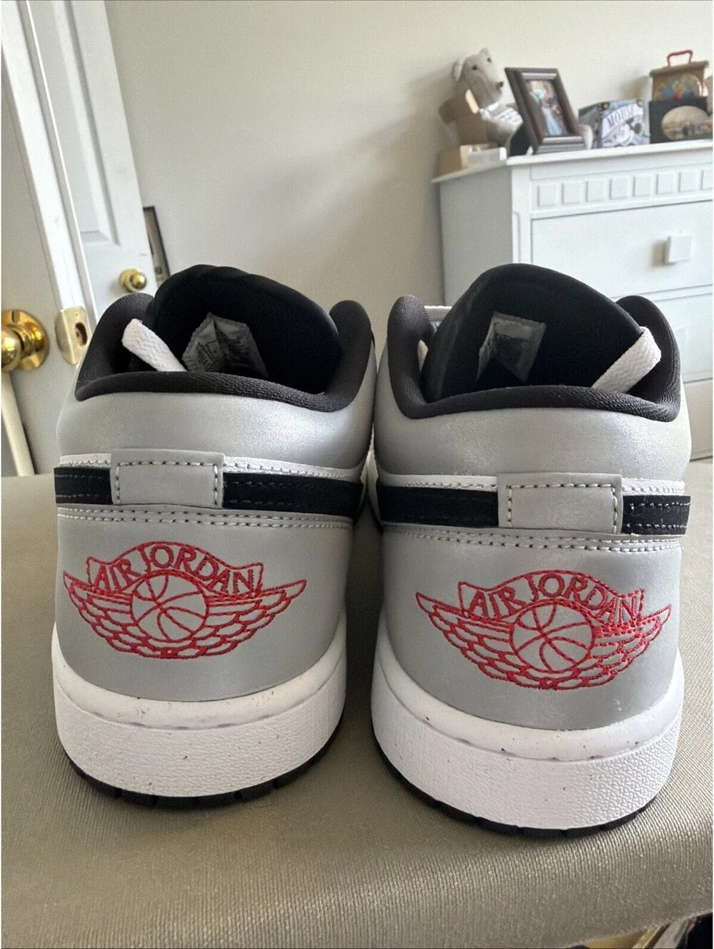 Jordan 1 Low SE ‘White Black Matte Silver Fire Red’ (HF3148-106) Men Sizes New